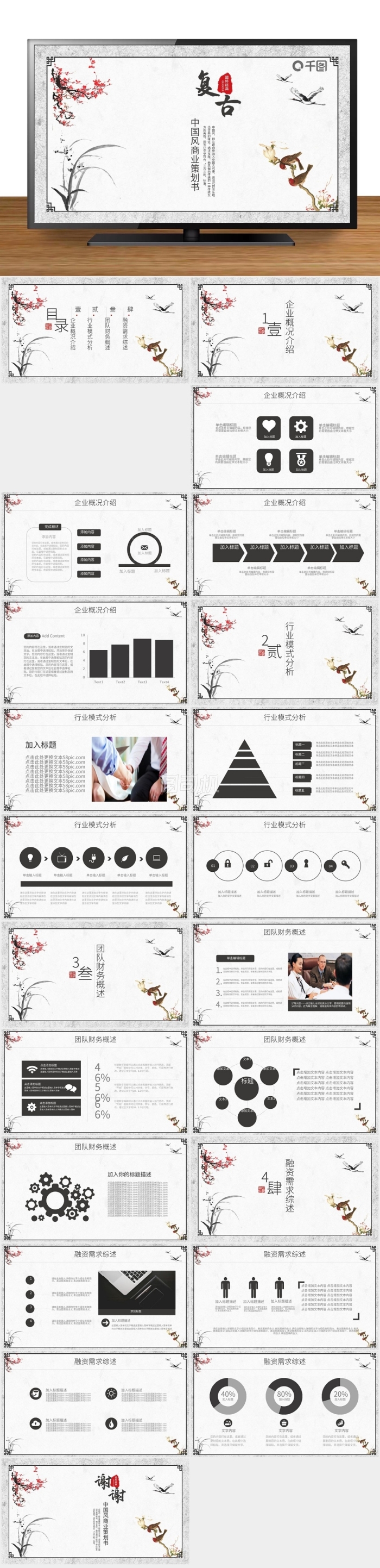 古典復古商業(yè)策劃書創(chuàng)業(yè)融資計劃PPT模板