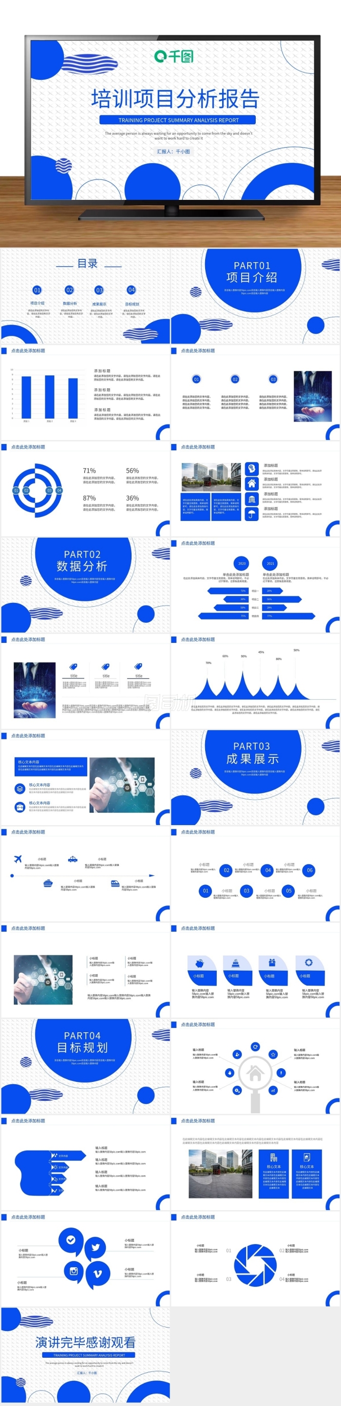 簡約企業(yè)培訓(xùn)項(xiàng)目分析報告PPT模板