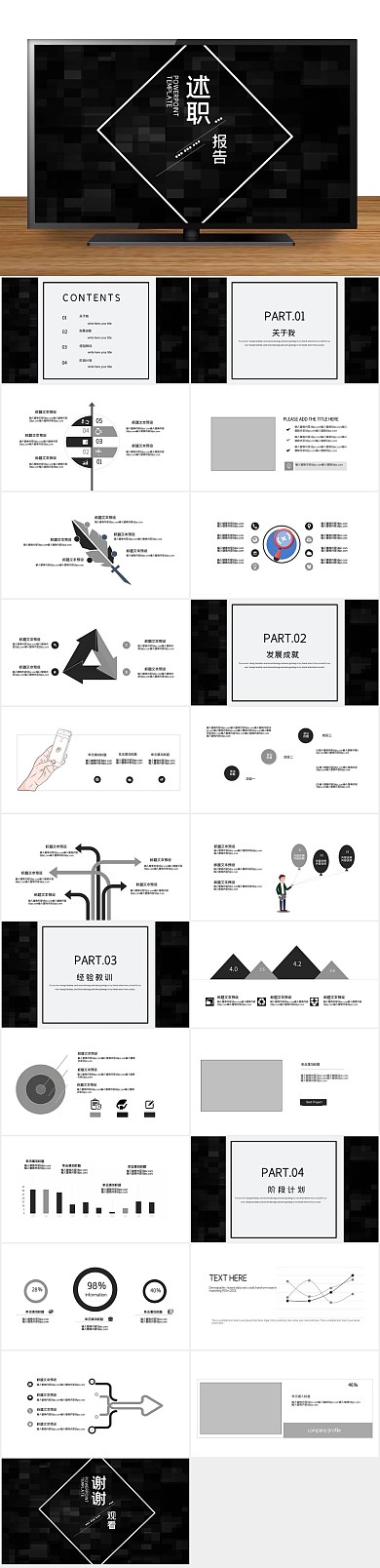 工作总结黑色大气述职报告PPT
