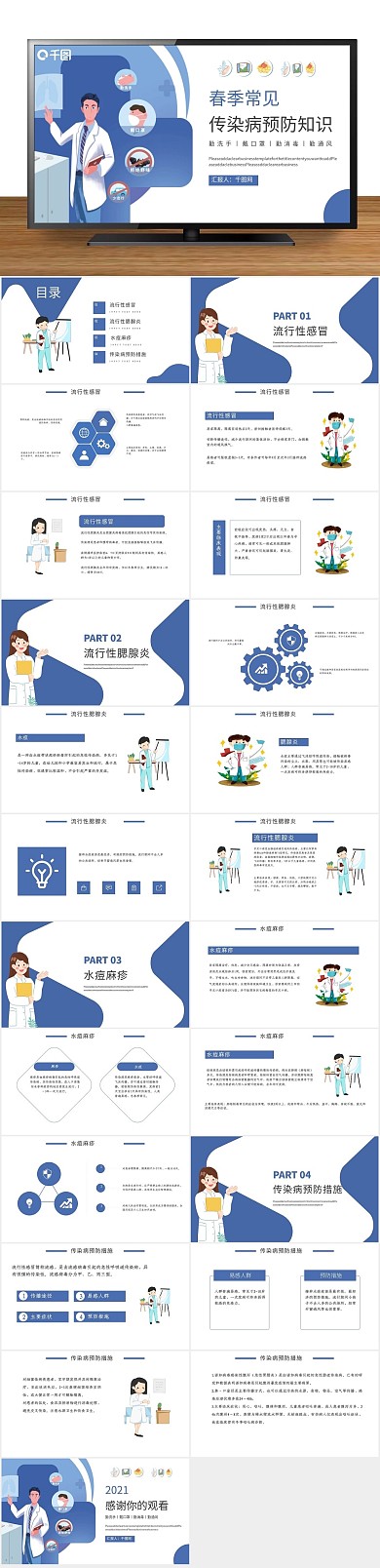 冠状病毒防疫传染病预防知识PPT
