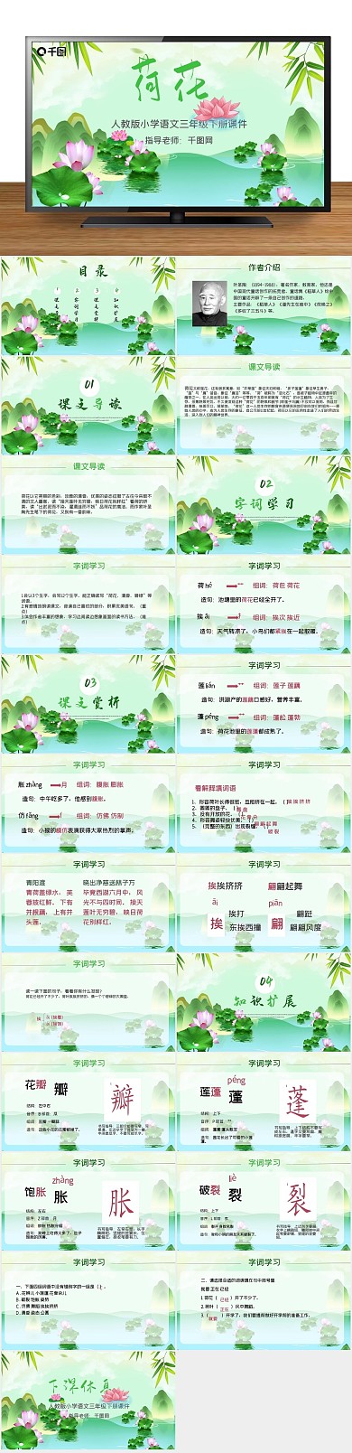语文课件人教版荷花精美课件PPT
