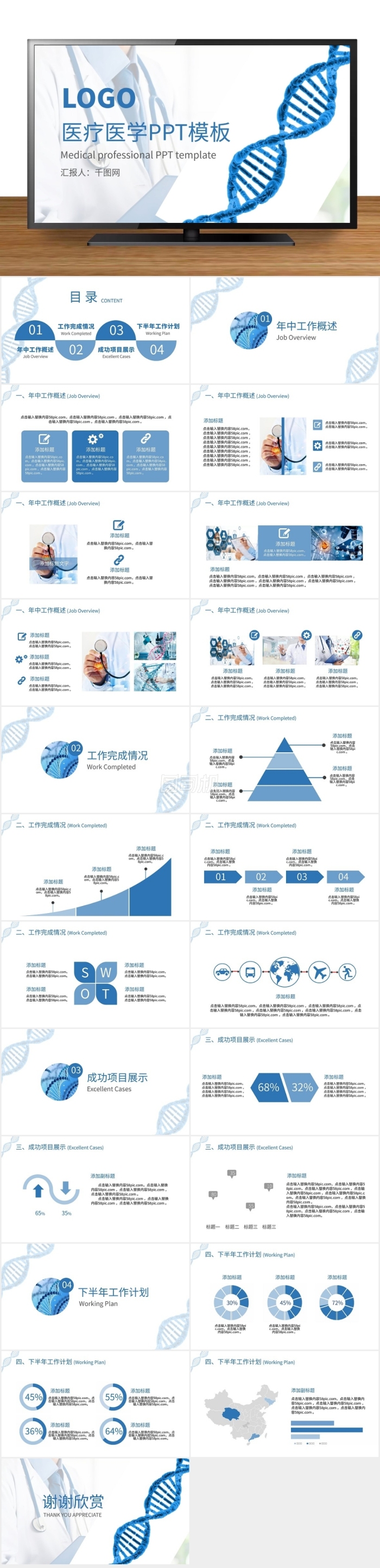 DNA主題醫(yī)療醫(yī)學(xué)PPT模板