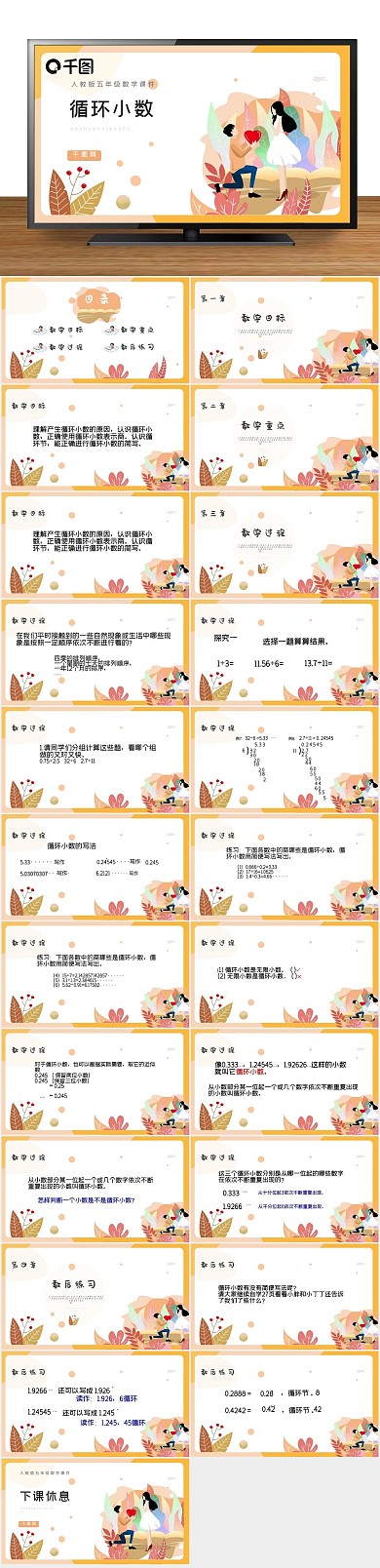 人教版培训循环小数课件PPT
