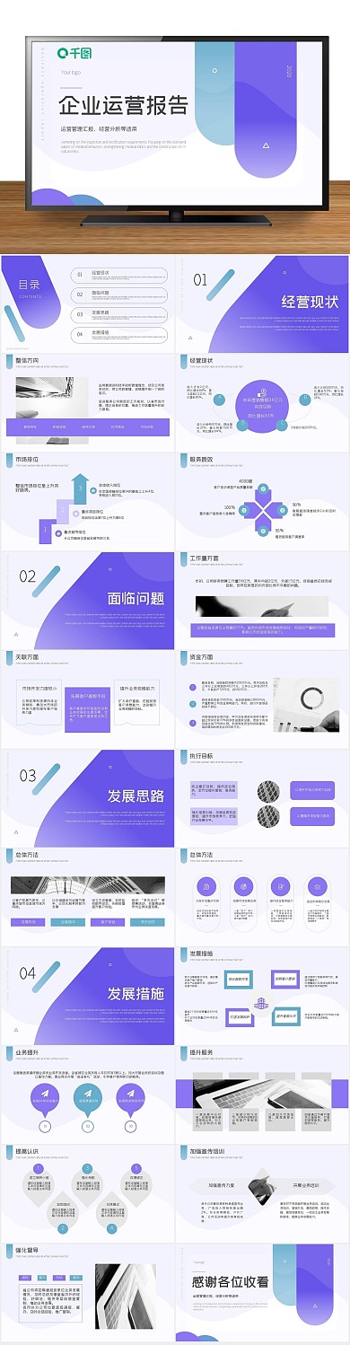 简约商务企业运营报告工作汇报总结计划
