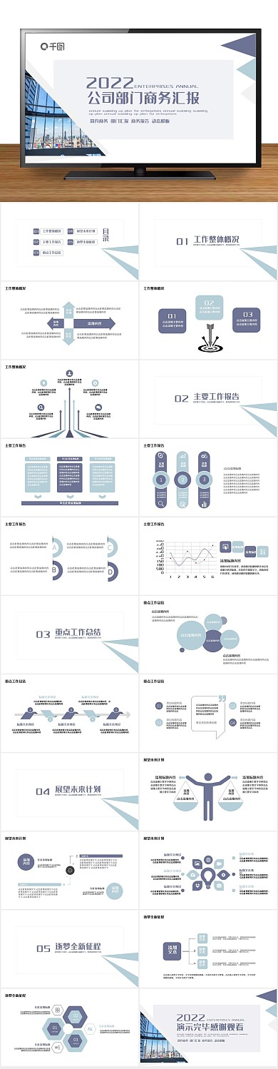 计划动态公司部门商务汇报PPT

