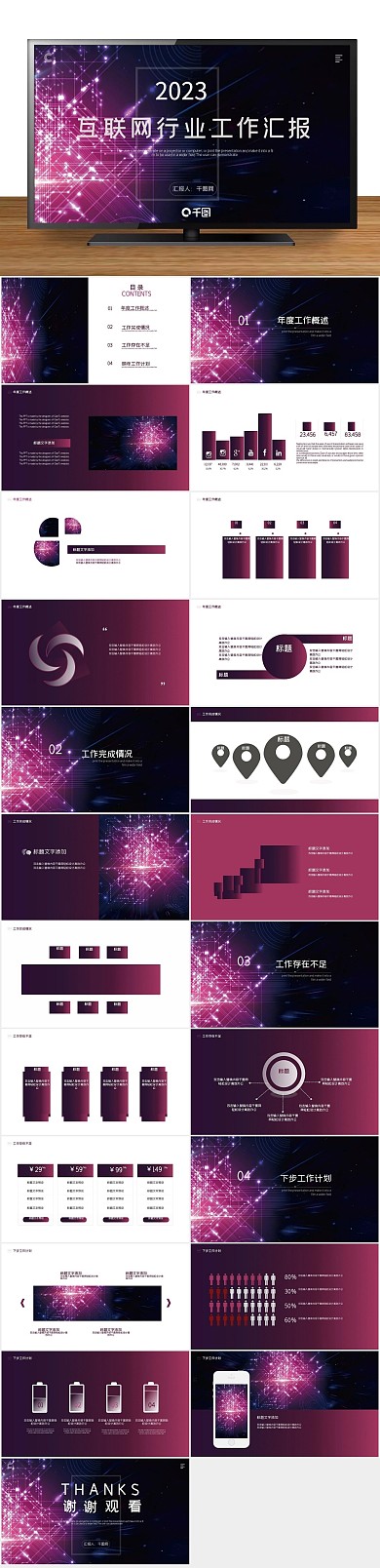 工作产品互联网行业科技工作汇报
