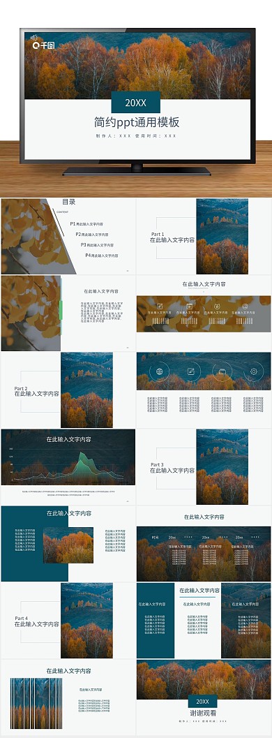 简约工作汇报总结节日庆典通用ppt
