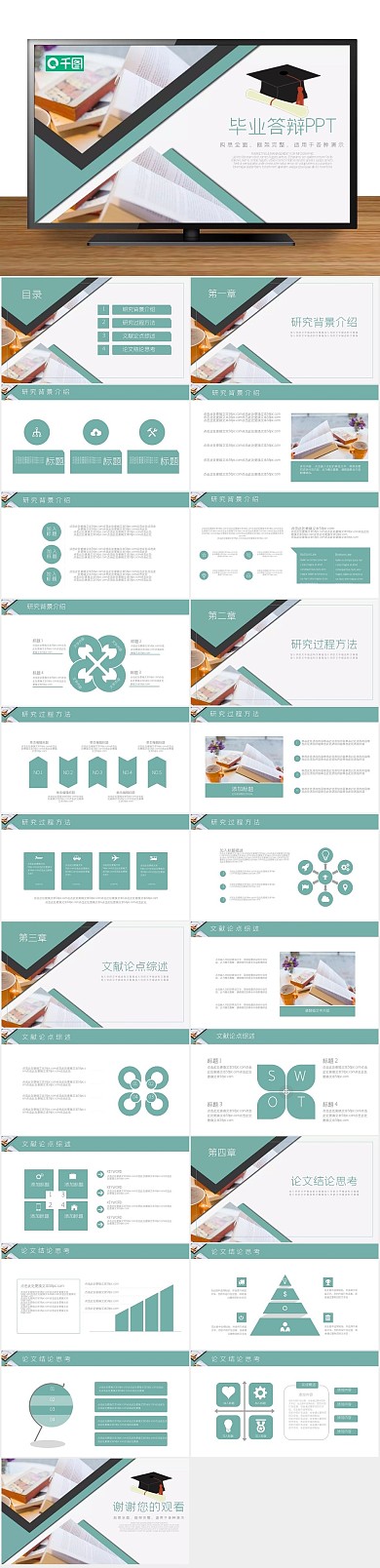 论文报告风大学生毕业答辩动态PPT
