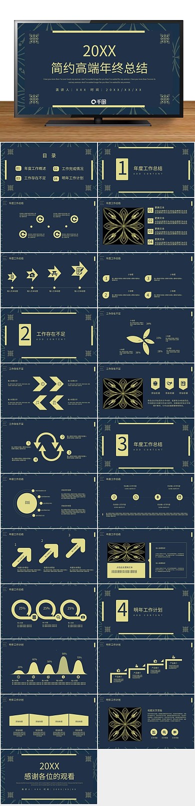 创意商业简约高端年终总结PPT
