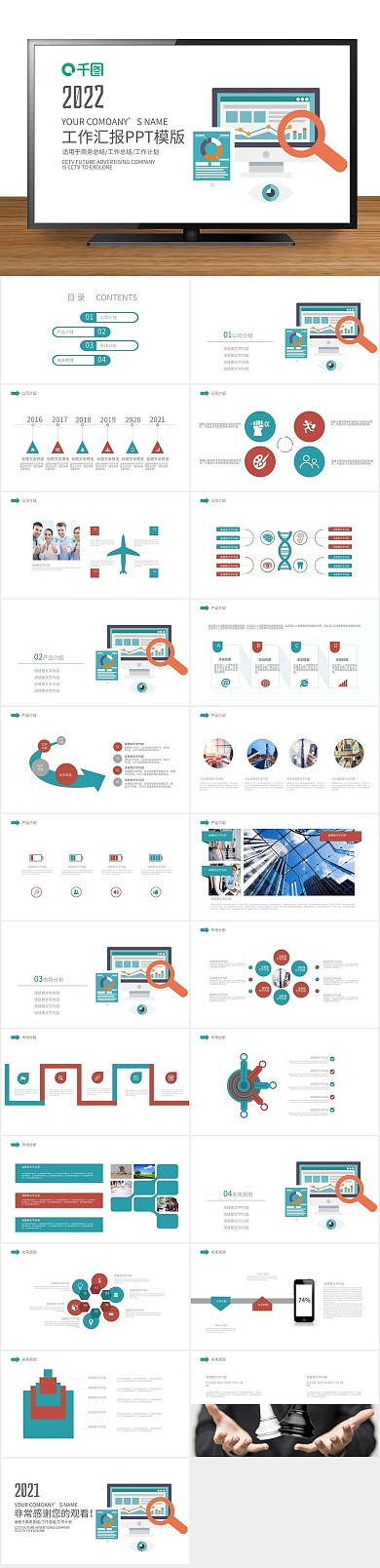 报告工作汇报年工作总结计划商务PPT
