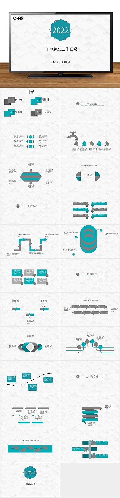 计划报告中工作总结汇报PPT
