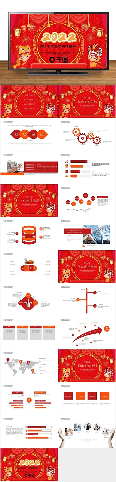 工作总结红色喜庆年终总结汇报PPT
