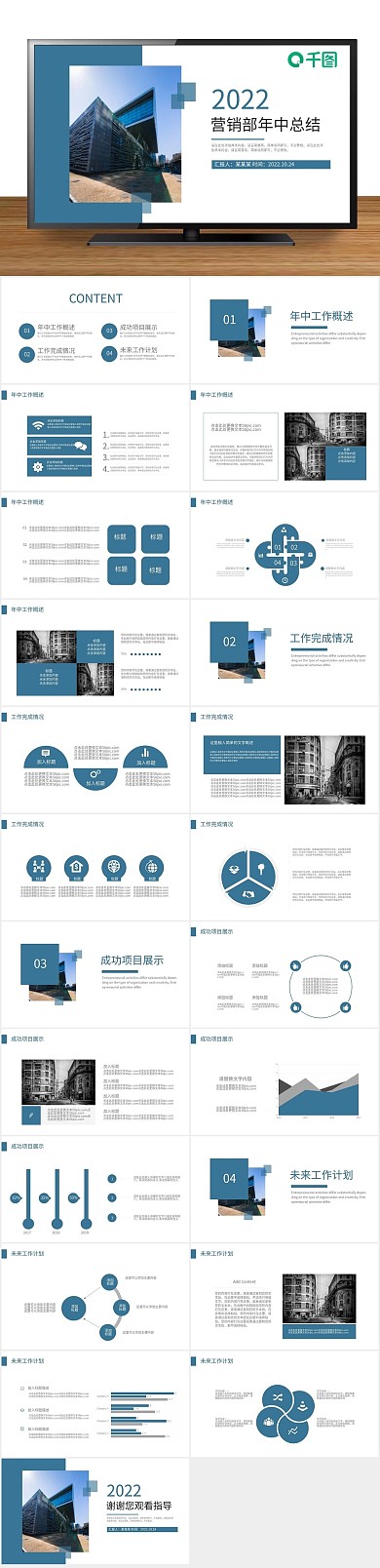 工作汇报营销部年中工作总结PPT
