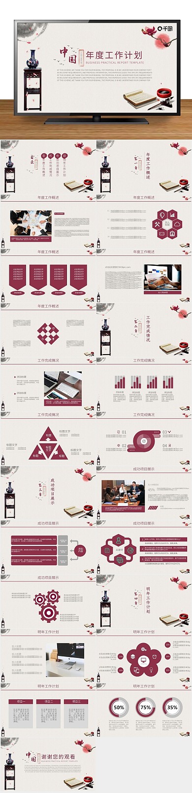 工作汇报总结效年度工作计划PPT
