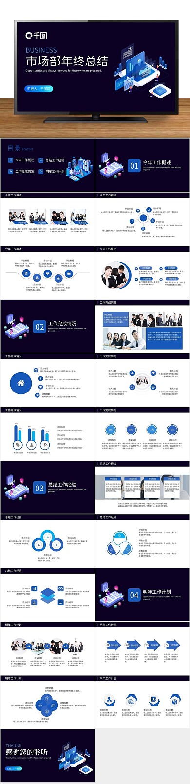 年终总结简约互联网品牌工作汇报PPT
