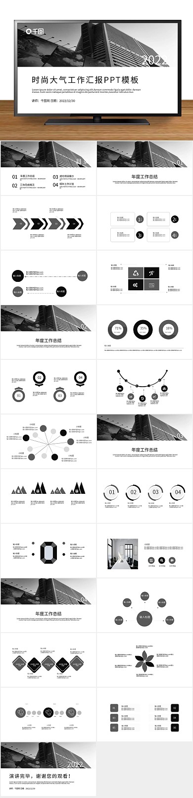 报告月度商务工作总结汇报PPT
