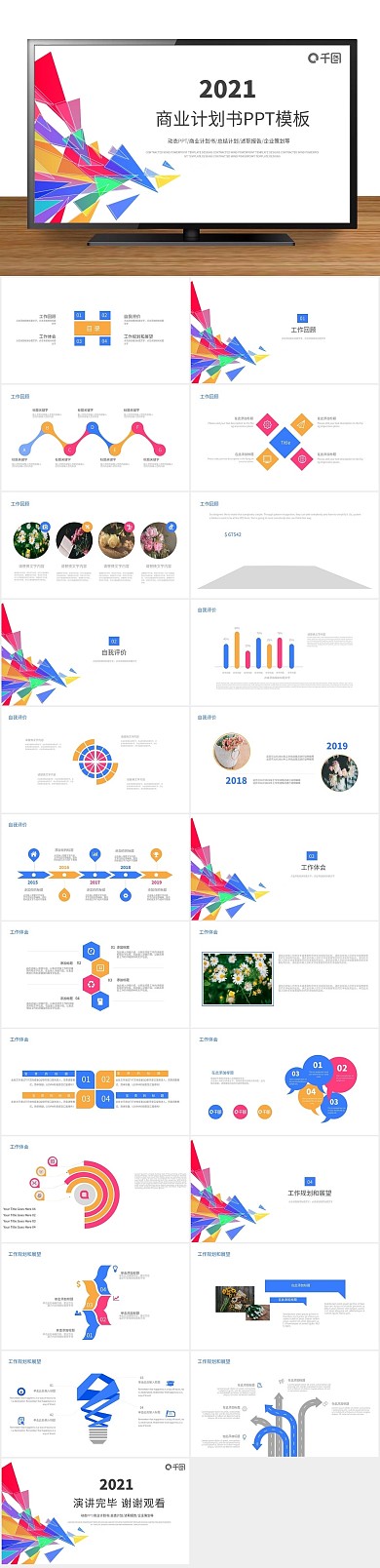 商业计划书季度工作计划汇报总结PPT
