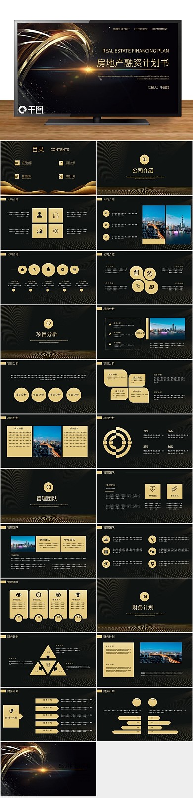 总结报告黑金风房地产融资计划书
