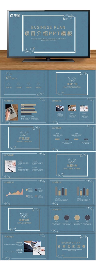 蓝色风商务项目介绍计划PPT

