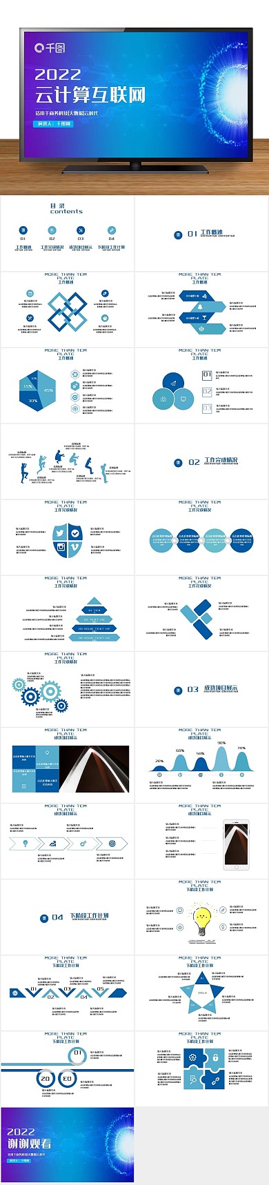 科技联网互联网大数据工作汇报ppt
