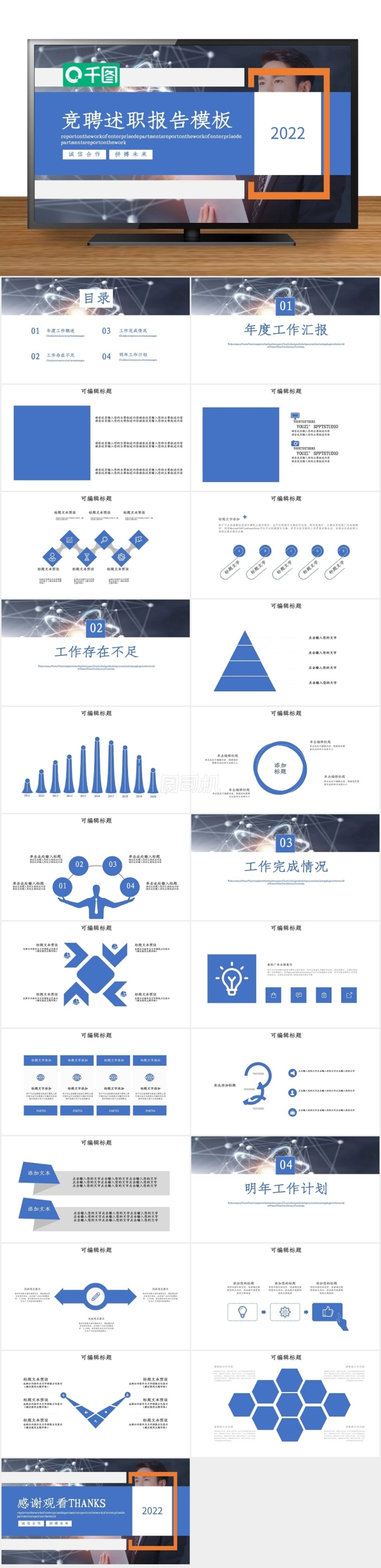 商務(wù)風(fēng)述職報(bào)告工作匯報(bào)通用PPT模板