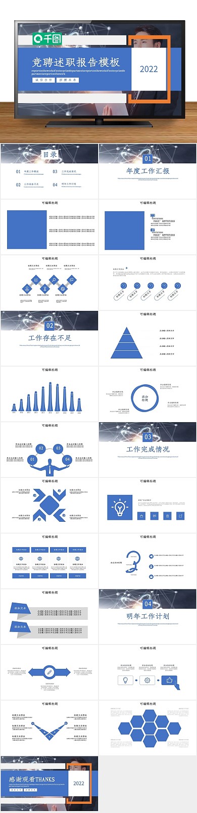 创意商业述职报告工作汇报通用PPT
