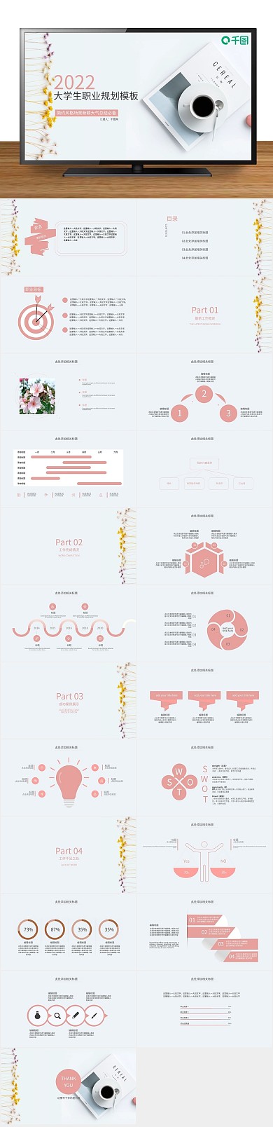 产品规划小清新大学生职业规划
