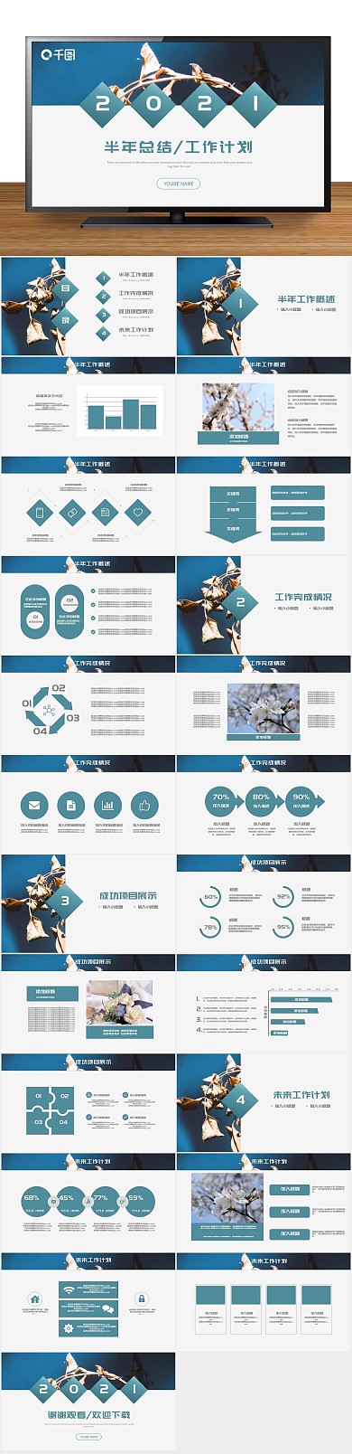 工作汇报半年总结工作计划PPT
