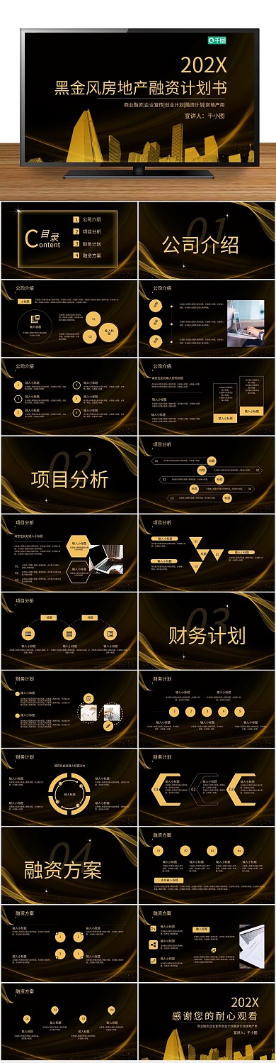 商业计划黑金风房地产融资计划书
