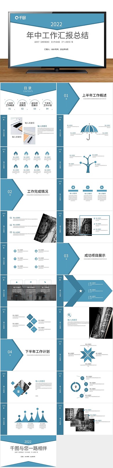 汇报工作的年中工作汇报总结PPT
