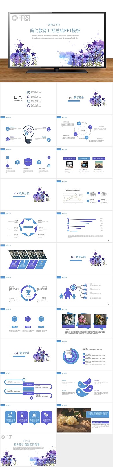 报告述职简约教育汇报总结PPT
