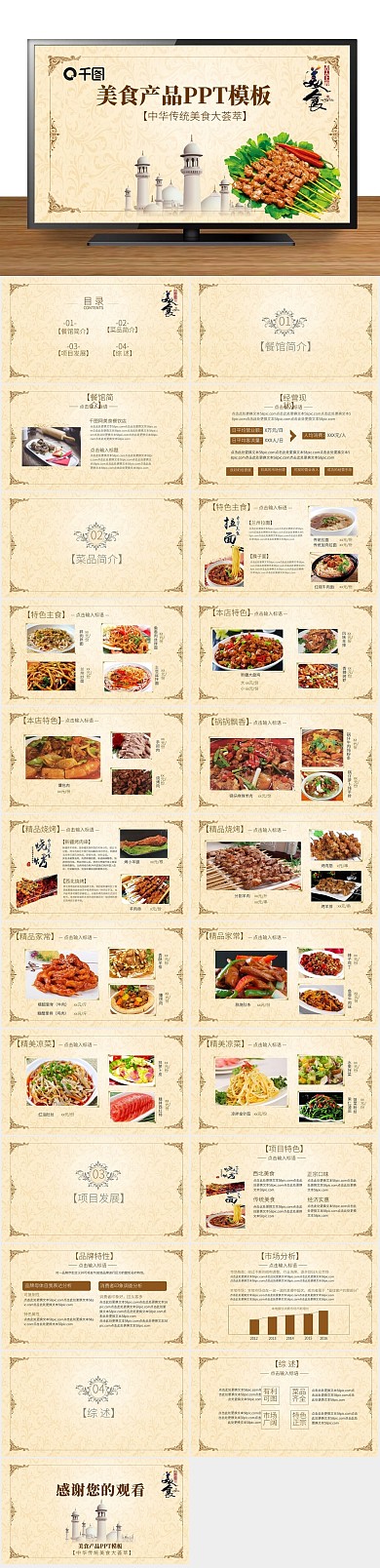餐馆美食产品餐饮行业宣传PPT
