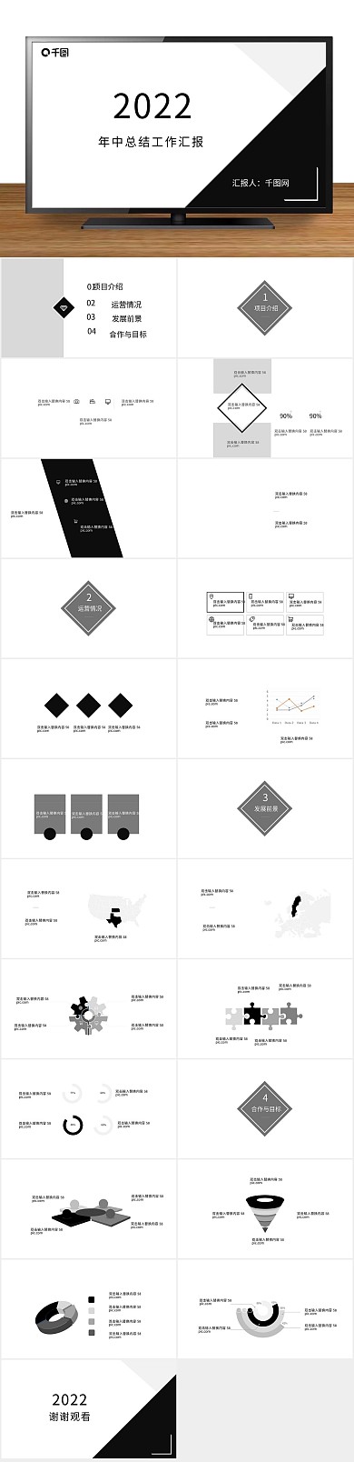 计划报告中工作总结汇报PPT
