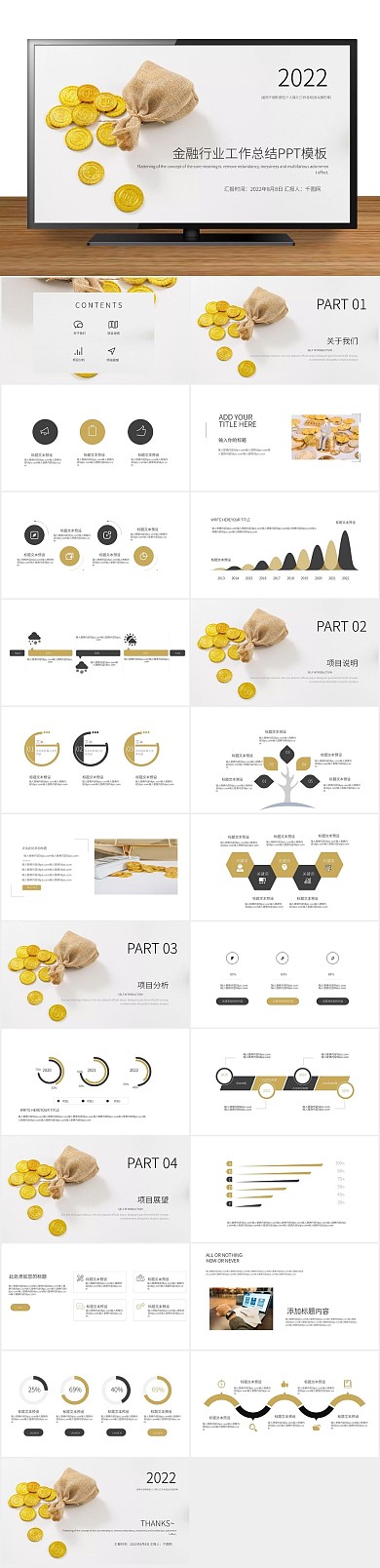 报告月度金融行业工作总结PPT
