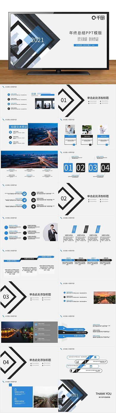 工作汇报人力资源年终总结PPT模版
