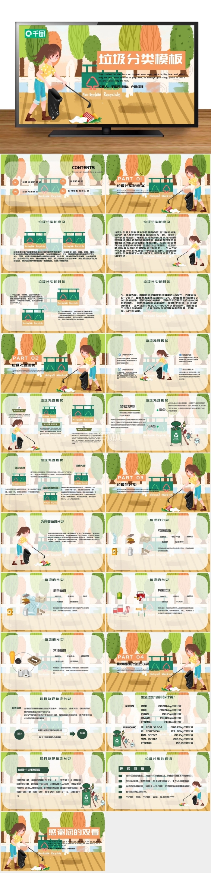 卡通風(fēng)垃圾分類培訓(xùn)課件PPT模板