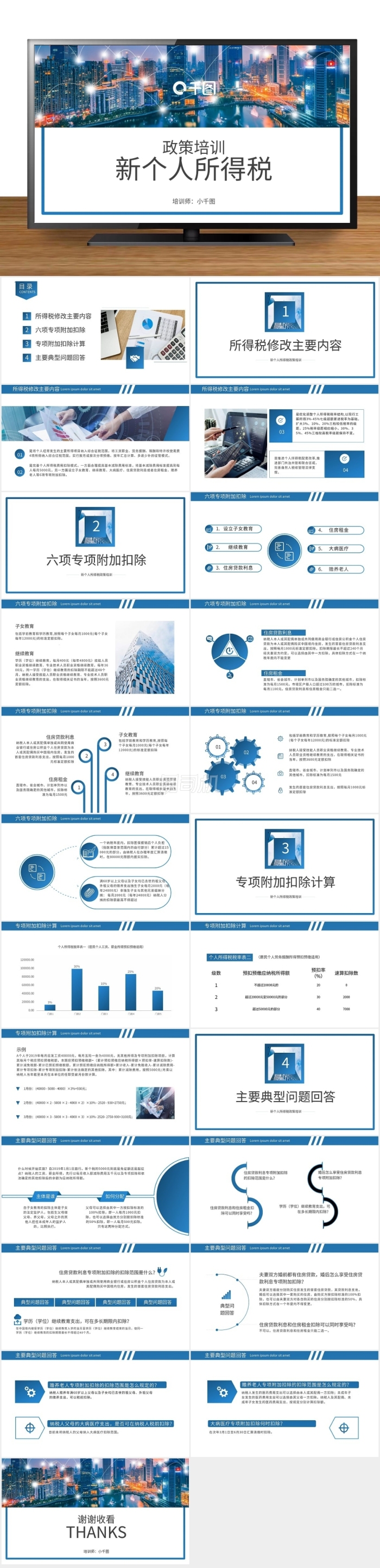 新個(gè)人所得稅政策培訓(xùn)PPT模板