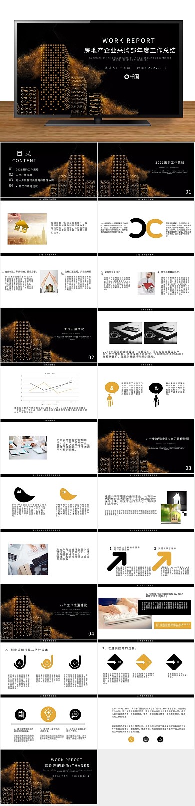 大气会议采购部年度工作总结PPT
