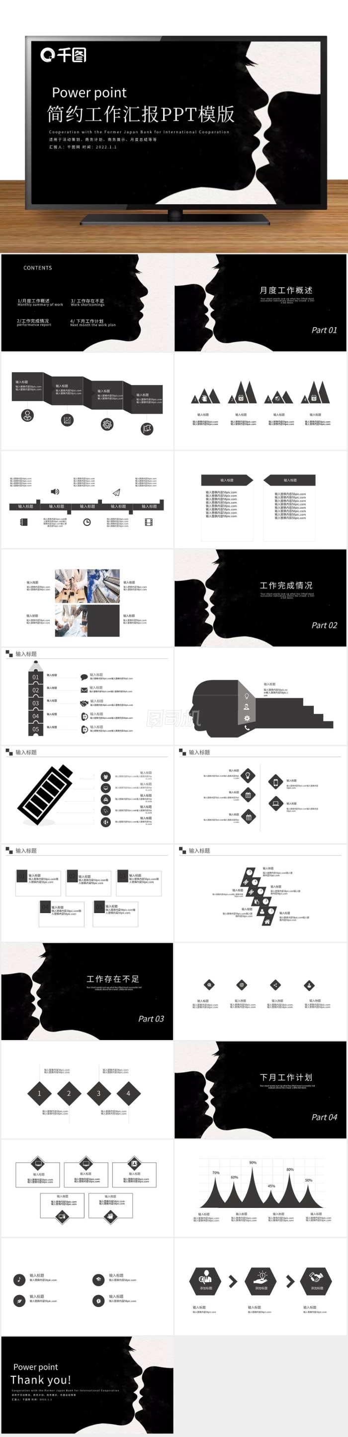 簡約工作匯報PPT模版