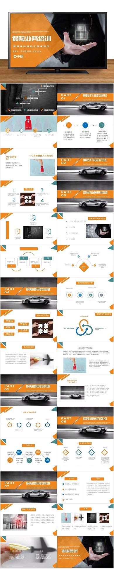 简约商务保险销售制度培训课件
