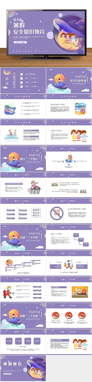 班会暑期风暑假安全知识课件ppt
