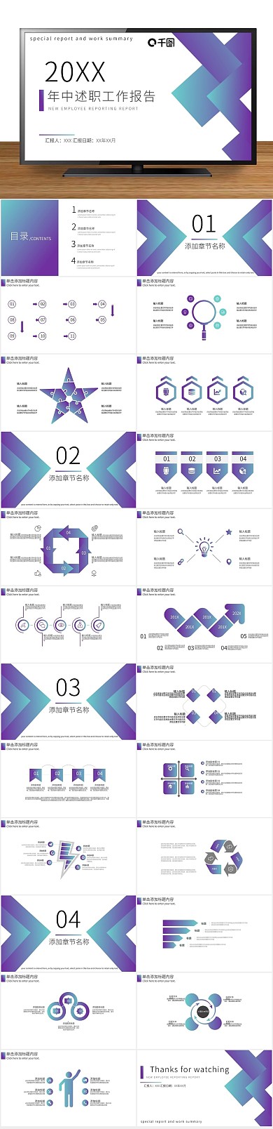 简约工作年中述职工作汇报PPT
