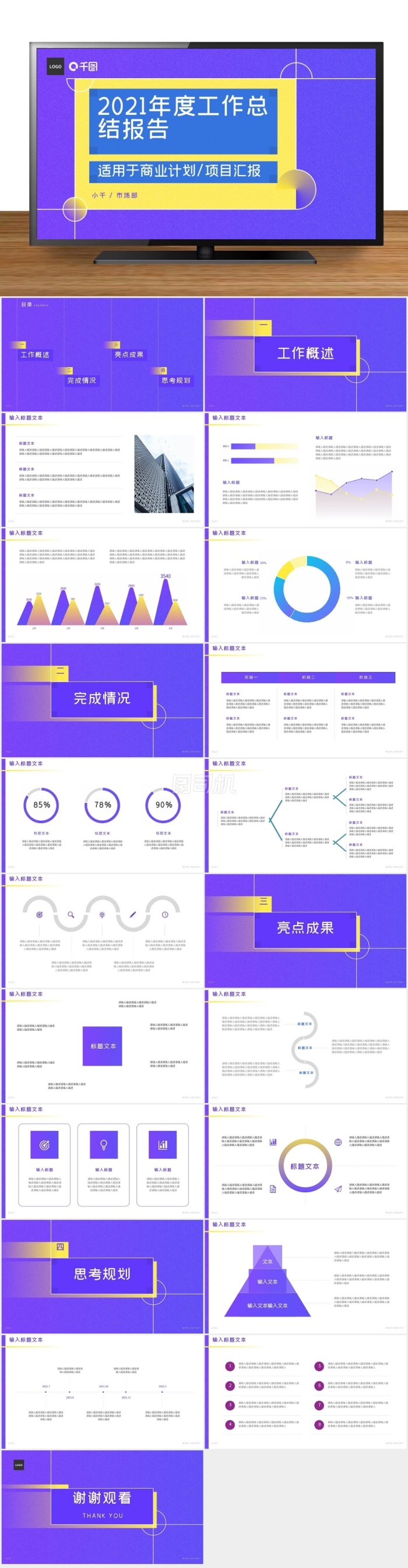紫色簡(jiǎn)約漸變商務(wù)工作匯報(bào)ppt模版