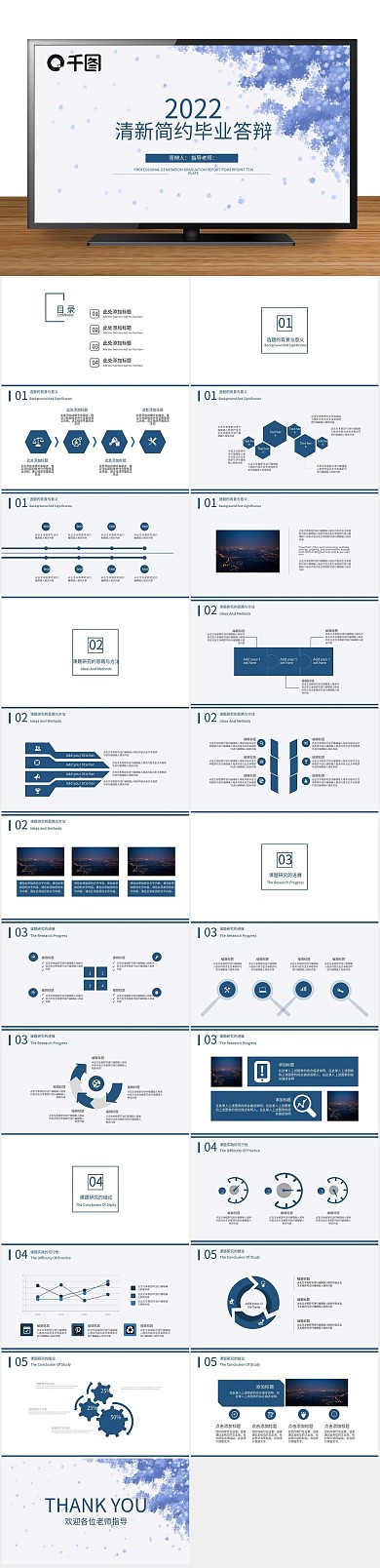 品牌介绍清新简约毕业答辩PPT
