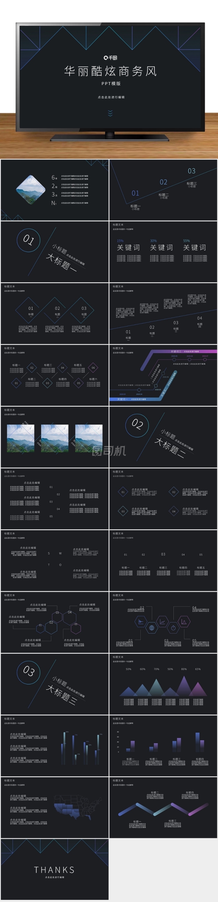 華麗酷炫商務(wù)風(fēng)工作匯報(bào)PPT模版