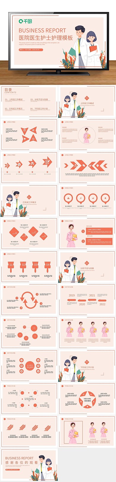 总结计划医院医生护士护理PPT
