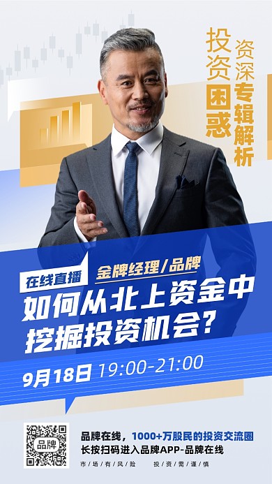 金融投资直播摄影图海报
