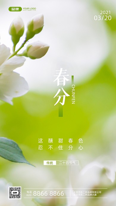 二十四节气节日春分传统节日宣传推广摄影图手机海报