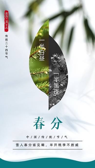 二十四节气春分摄影图海报
