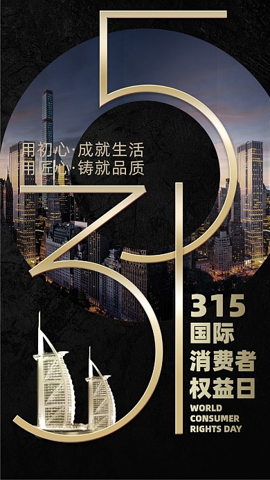 315国际消费者权益日简约摄影图海报